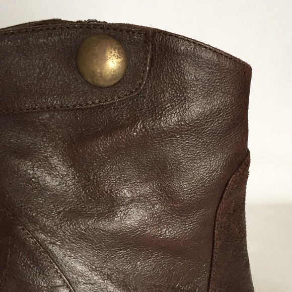 Faconnable Brown leather ankle boots  Size 9M  EUC - Picture 6 of 8